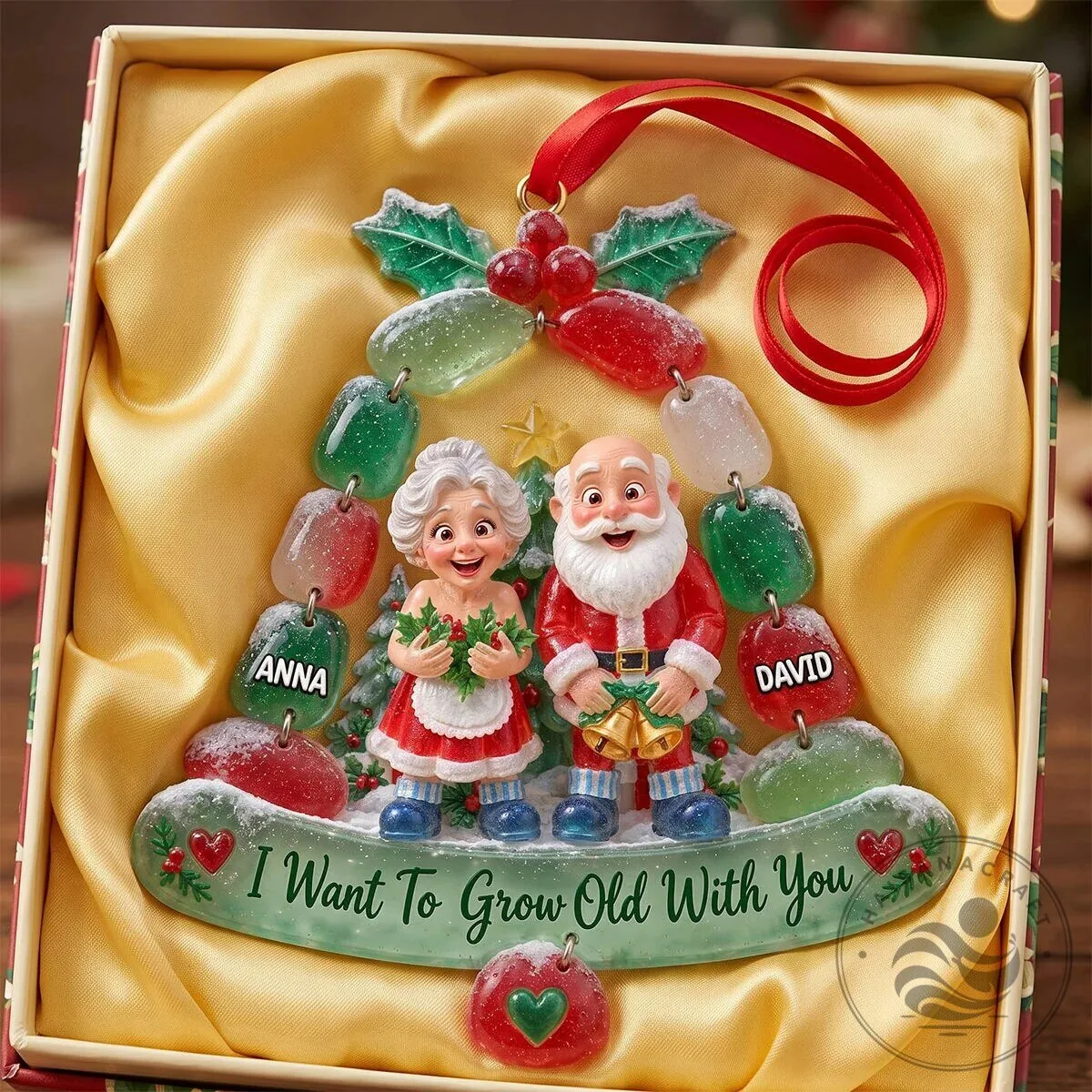 Personalized Christmas Couple Santa Claus and Mrs Claus Bell Ornament 11 Personalized Christmas Couple Santa Claus and Mrs Claus Bell Ornament