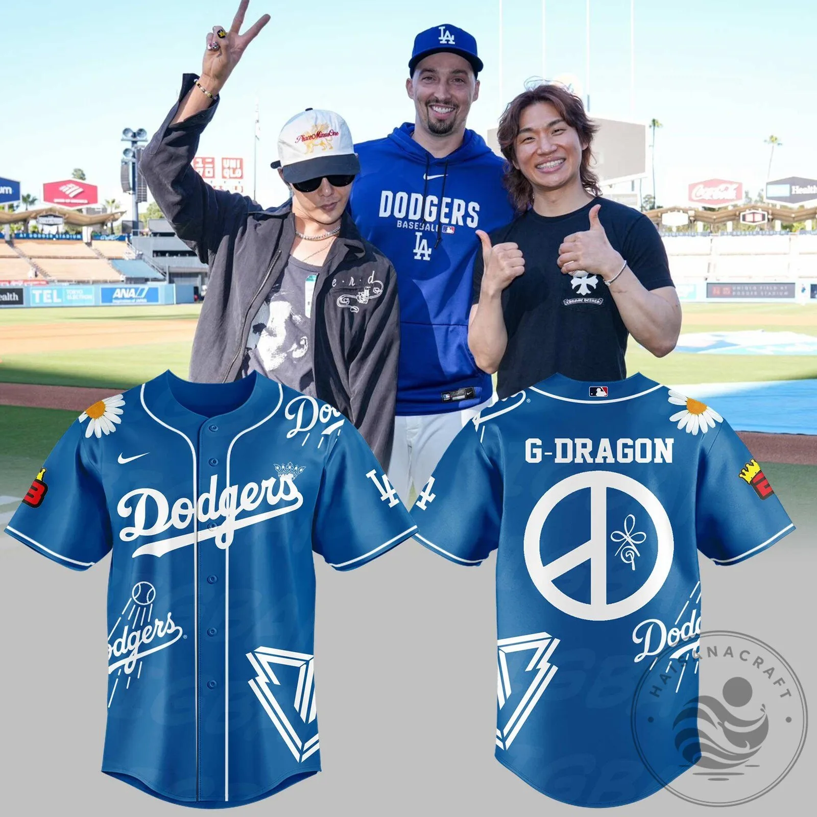 Los Angeles Dodgers G-Dragon Peaceminusone Baseball Jersey