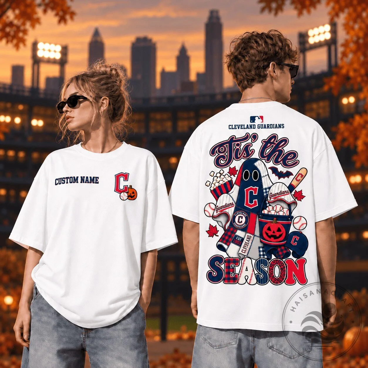 Cleveland Guardians Tis The Season Ghost Halloween T-Shirt