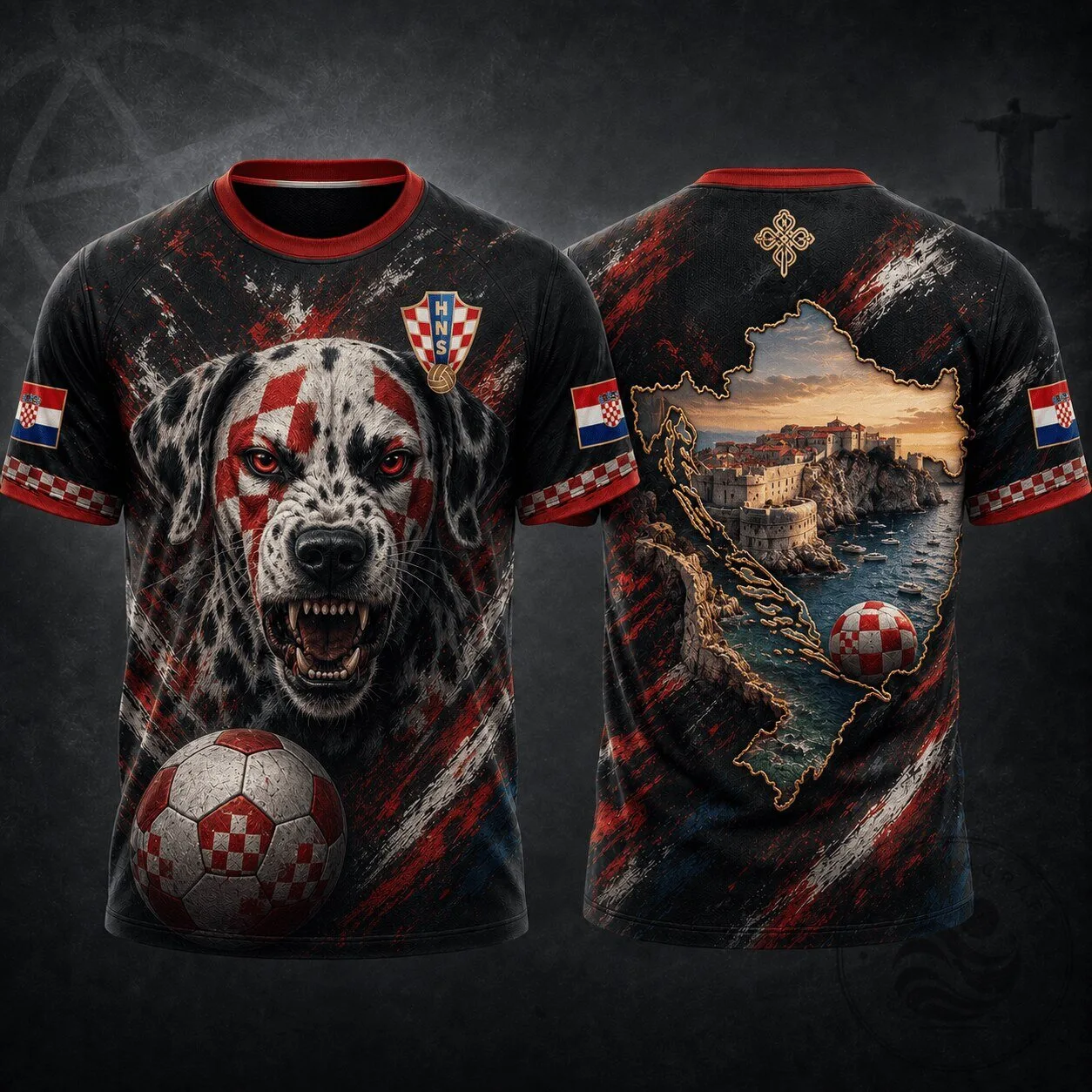 Croatia Dalmatian Dog Football Soccer World Cup Fan T-Shirt