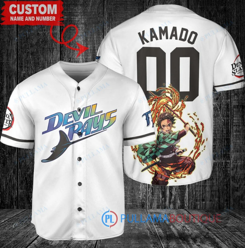 Tampa Bay Rays Baseball Demon Slayer Tanjiro Kamado Custom Jersey 27 Tampa Bay Rays Baseball Demon Slayer Tanjiro Kamado Custom Jersey