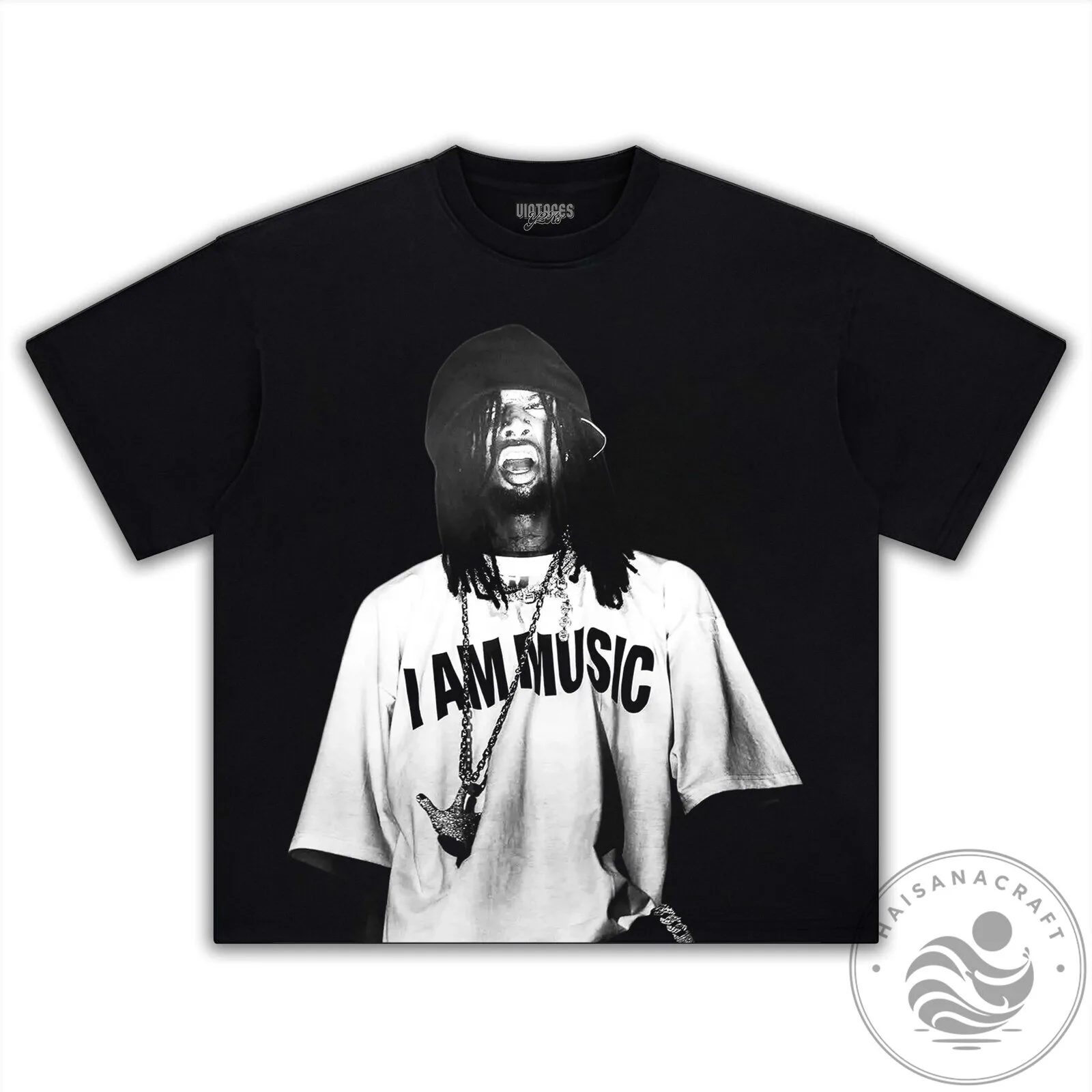 Black Graphic Tee for Fans of Playboi Carti's Music
