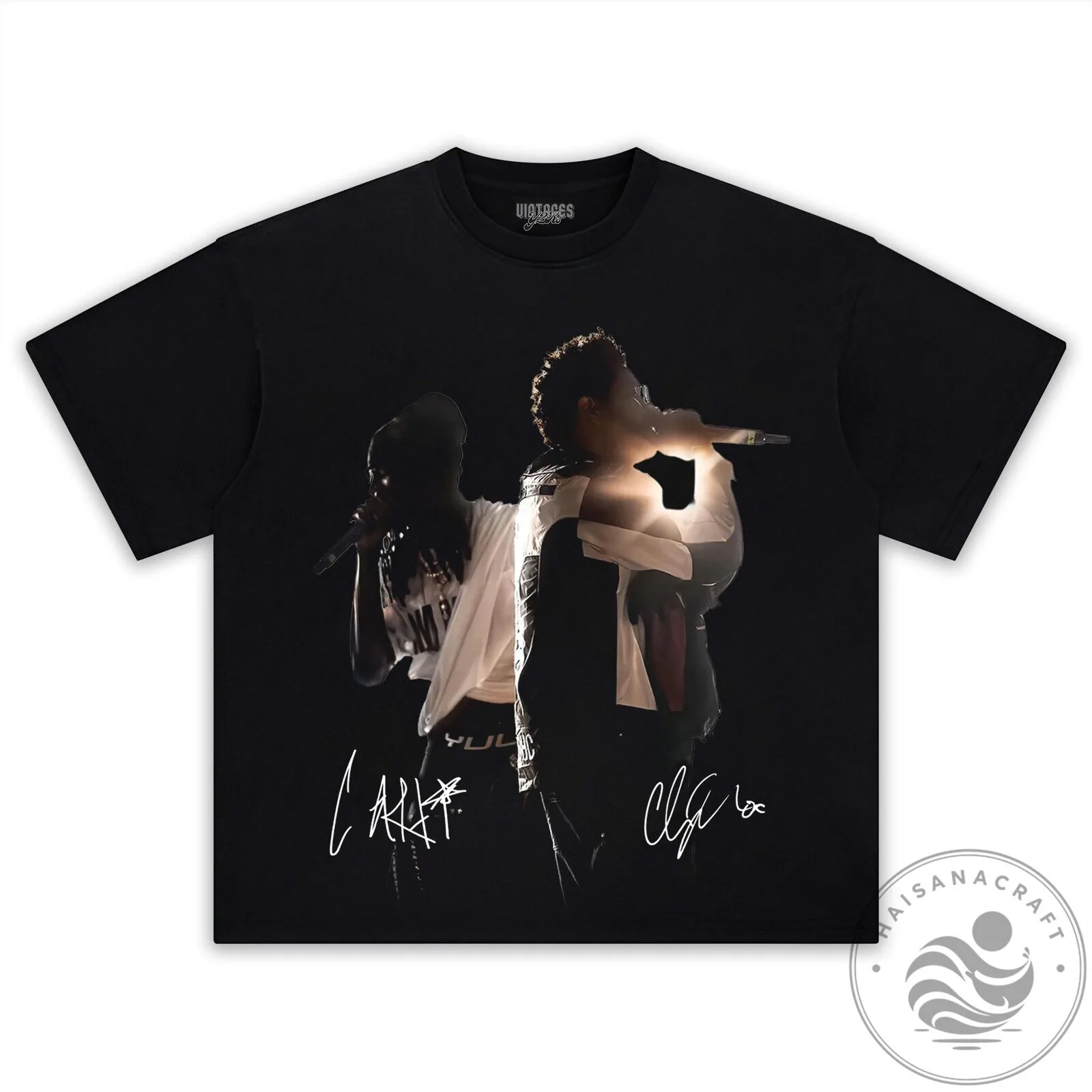 Playboi Carti and The Weeknd Concert Tour Black Graphic T-Shirt