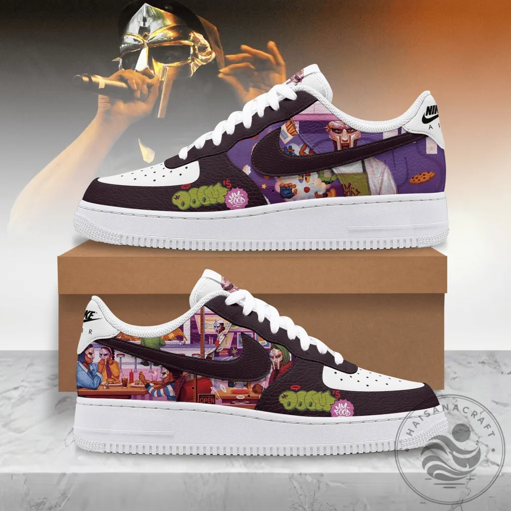 MF Doom Villainous Rapper Custom Designed Air Force One Sneakers MF Doom Villainous Rapper Custom Designed Air Force One Sneakers