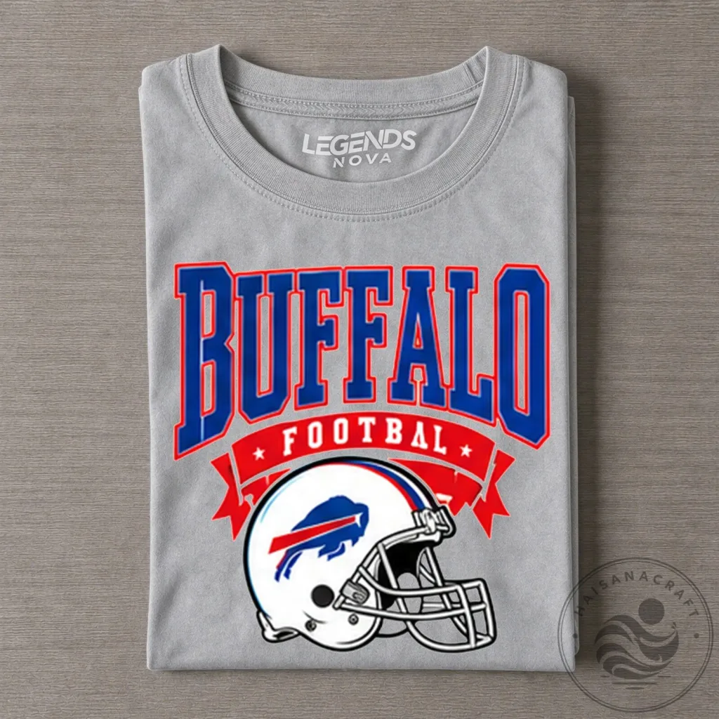 Buffalo Football Vintage Distressed Helmet Graphic T-Shirt Buffalo Football Vintage Distressed Helmet Graphic T-Shirt