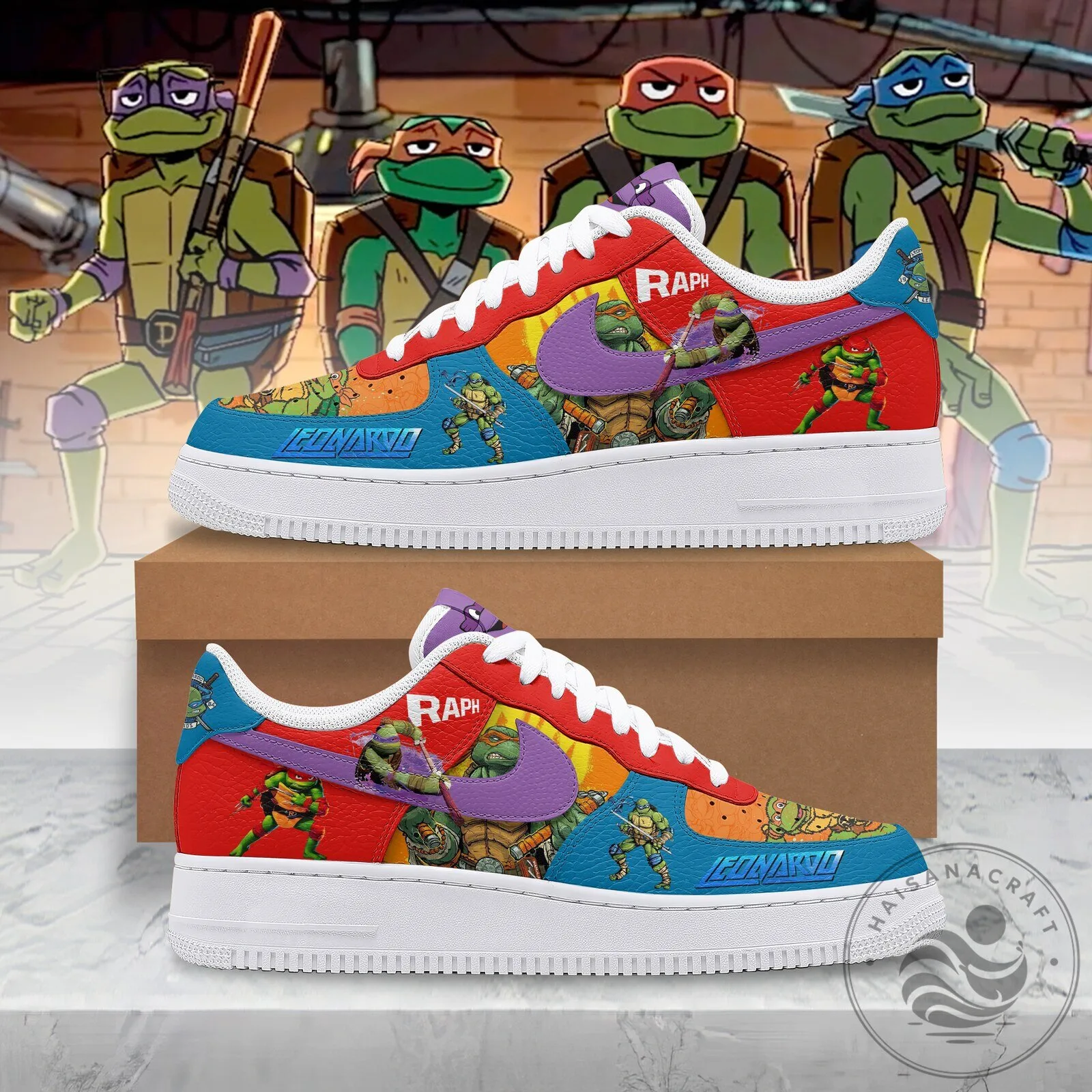 Teenage Mutant Ninja Turtles Raphael and Leonardo Custom Sneakers