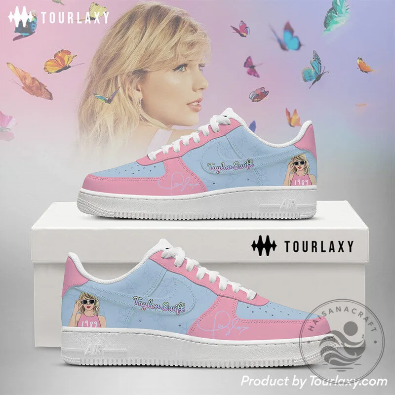 Taylor Swift 1989 Album Art Pink and Blue Custom Shoes