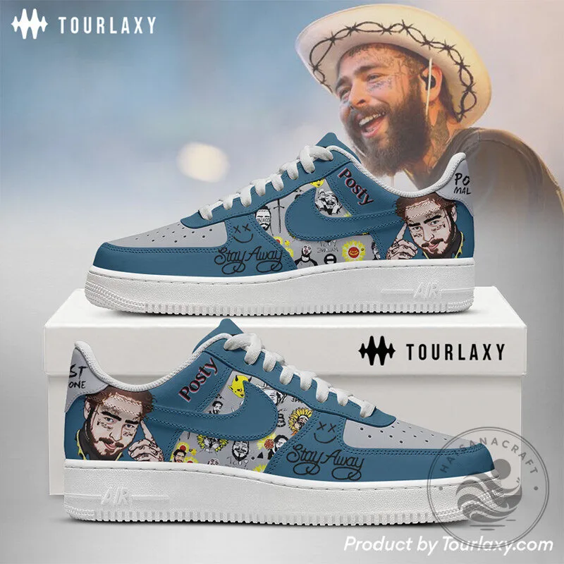 Post Malone Stay Away Blue Custom Sneakers Shoes