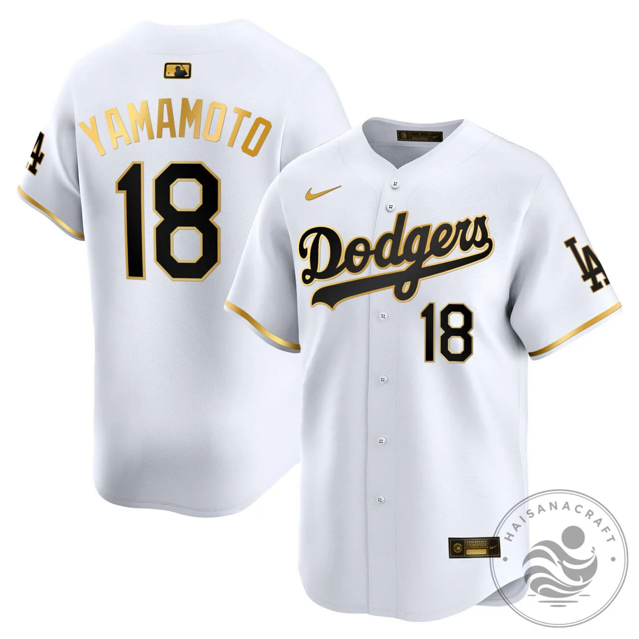 Los Angeles Dodgers Yoshinobu Yamamoto White Gold Baseball Jersey