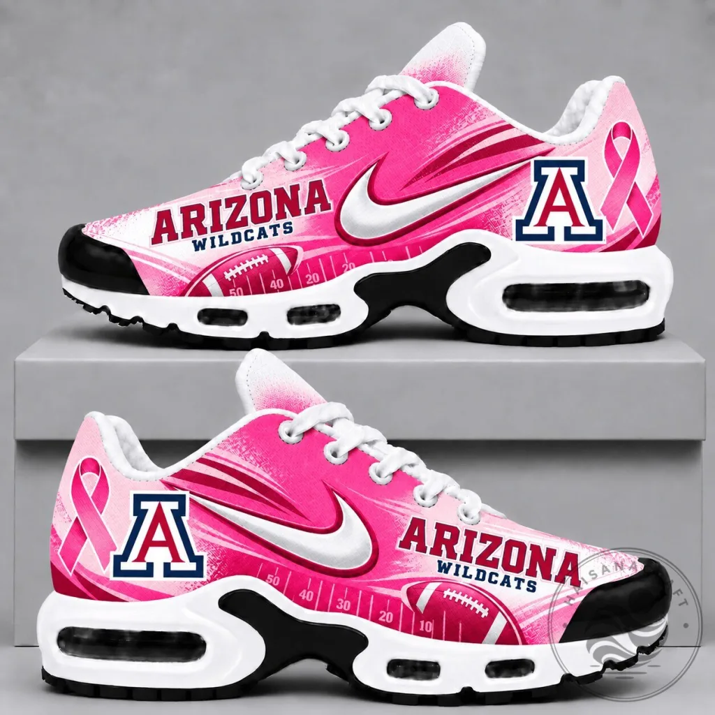 Arizona Wildcats Breast Cancer Awareness Pink Football Team Sneakers Arizona Wildcats Breast Cancer Awareness Pink Football Team Sneakers