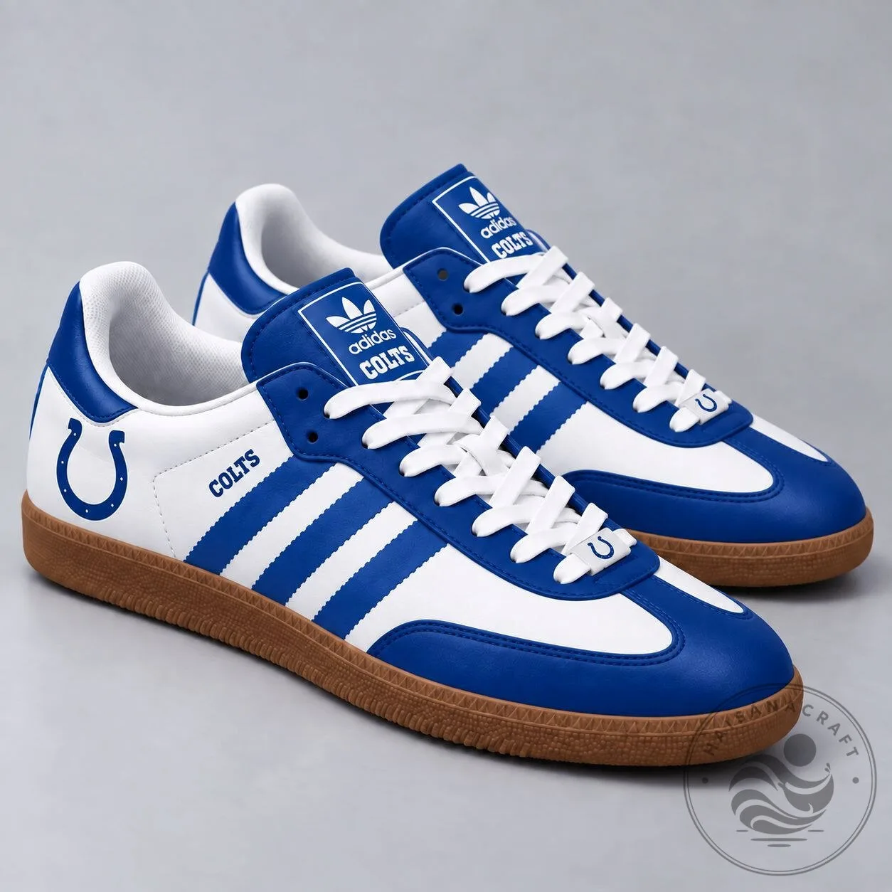 Indianapolis Colts Team Logo White and Blue Samba Style Shoes