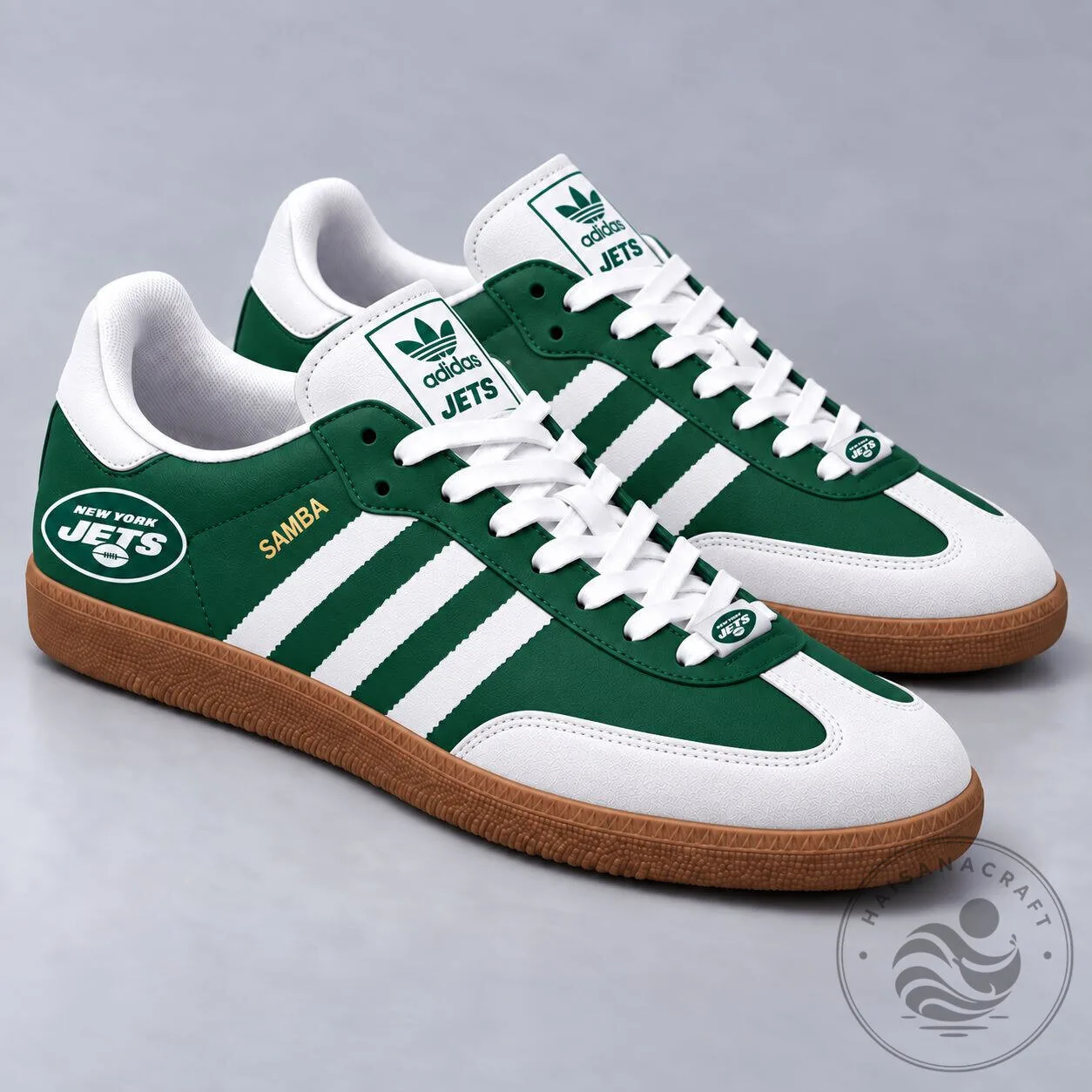 New York Jets National Football League Team Logo Green and White Low Top Shoes