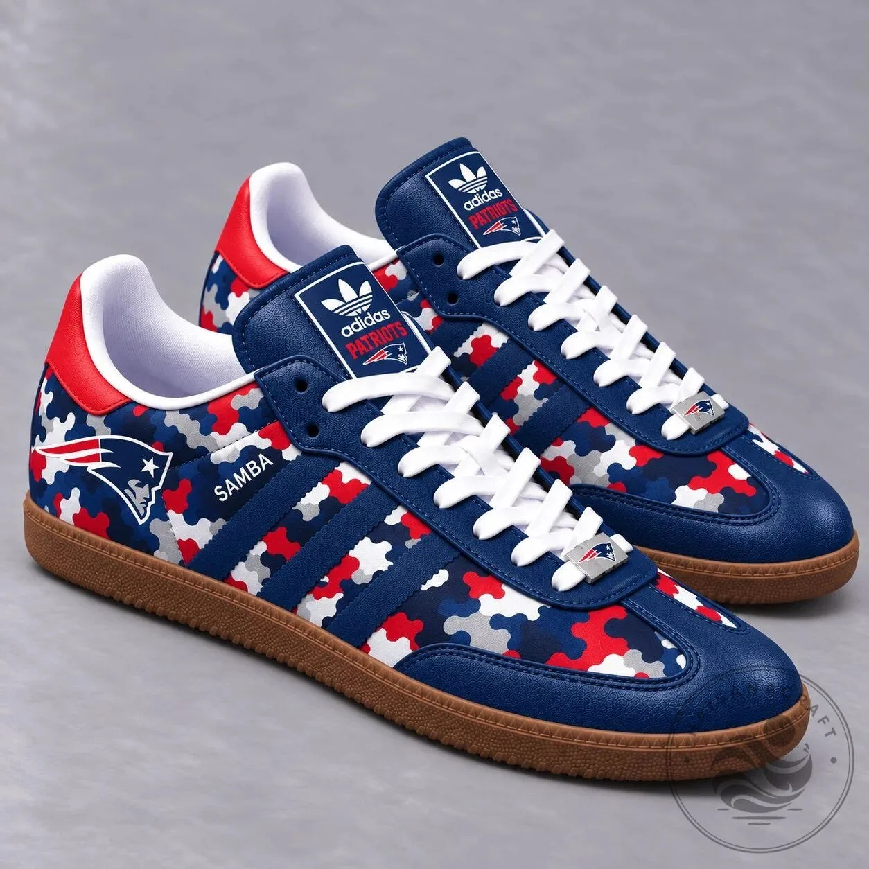 New England Patriots Camouflage Pattern Athletic Sneaker Shoes