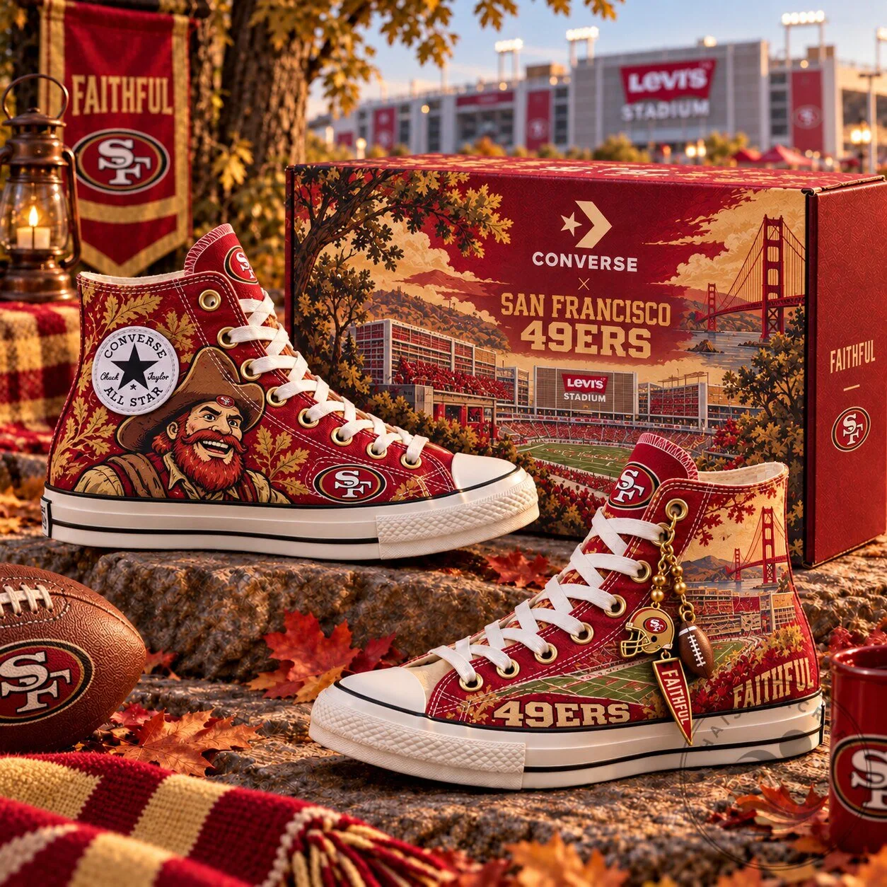 San Francisco 49ers Faithful Levi's Stadium High-Top Sneakers