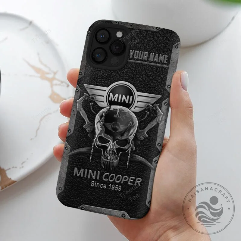 Mini Cooper Skull Design Personalized Black Leather Pattern Phone Case 7 Mini Cooper Skull Design Personalized Black Leather Pattern Phone Case