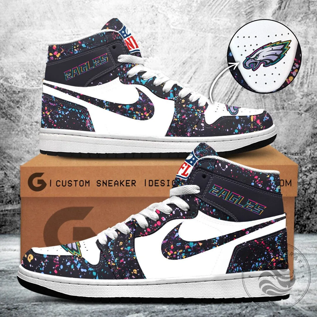 Philadelphia Eagles Crucial Catch Custom Design High-Top Shoes 4 Philadelphia Eagles Crucial Catch Custom Design High-Top Shoes