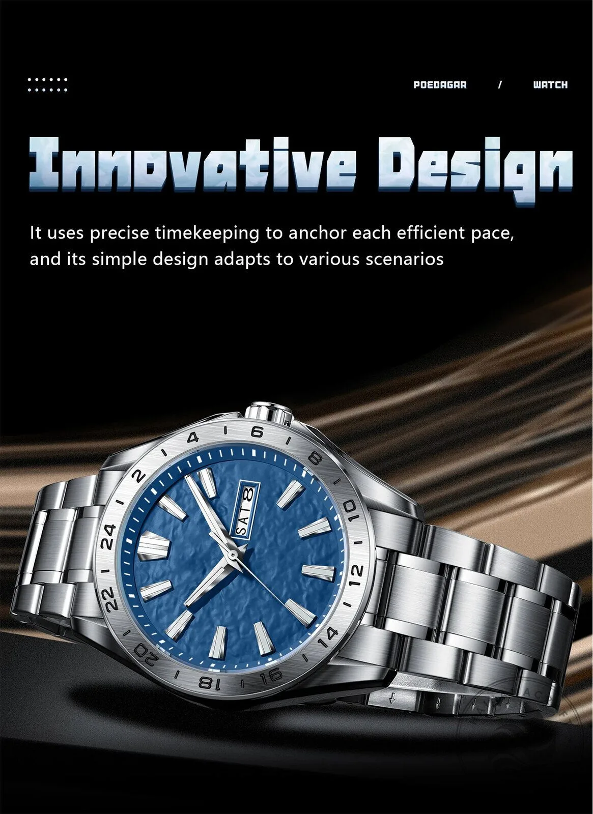 Porsche Custom Name Blue Dial Stainless Steel Men's Watch 18 Porsche Custom Name Blue Dial Stainless Steel Men