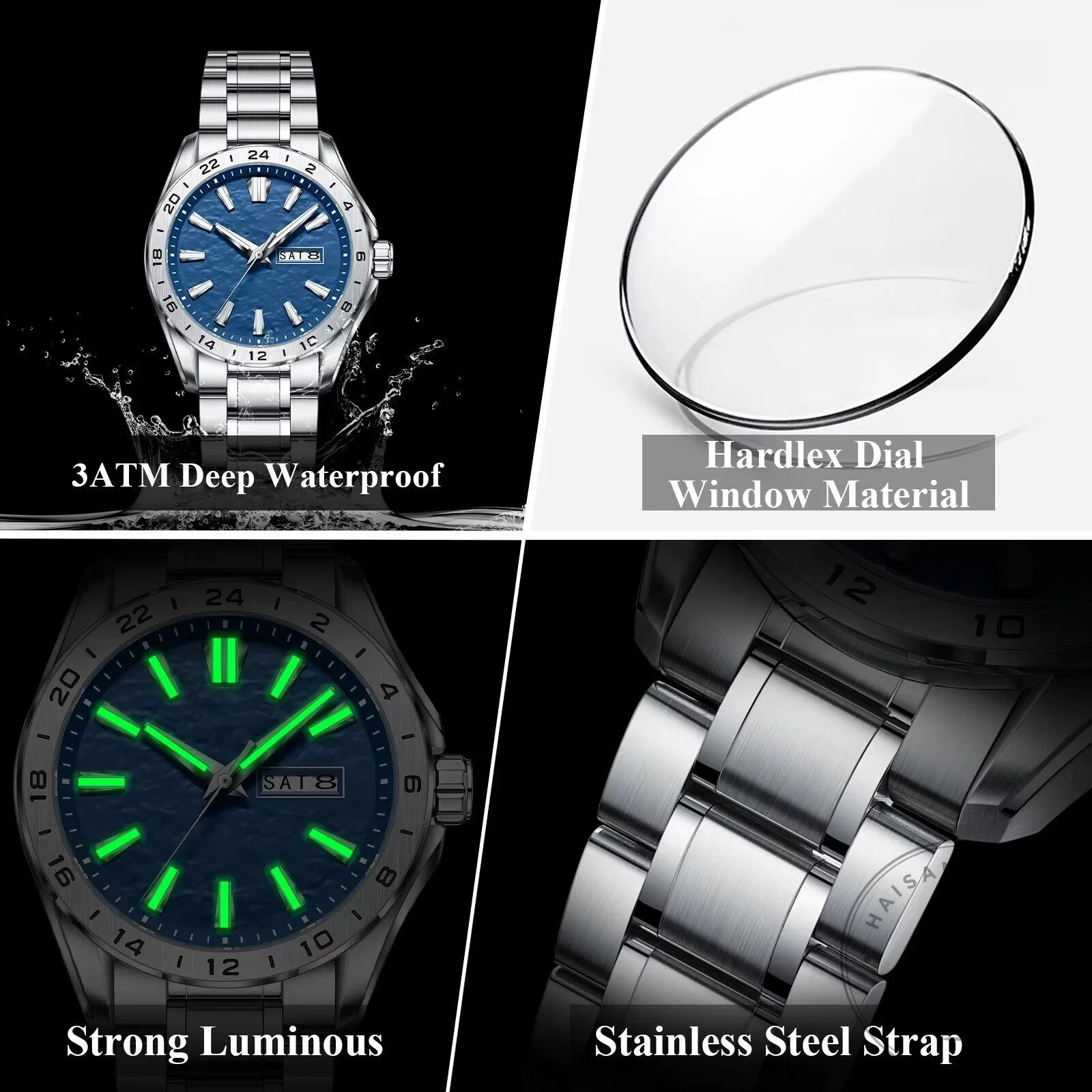 Porsche Custom Name Blue Dial Stainless Steel Men's Watch 19 Porsche Custom Name Blue Dial Stainless Steel Men