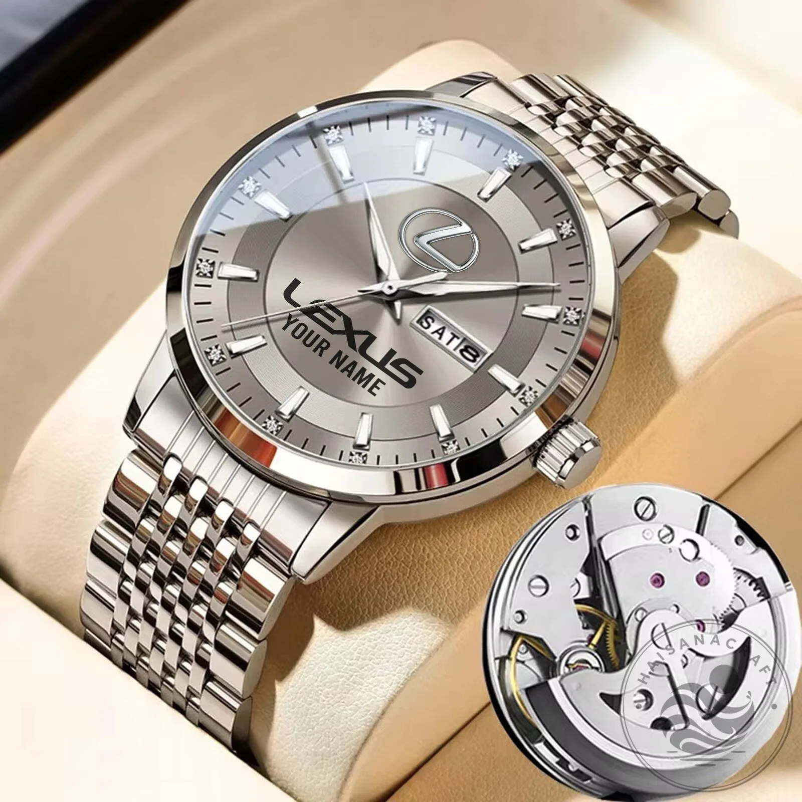 Lexus Custom Name Elegant Fashion Design Silver Stainless Steel Watch
