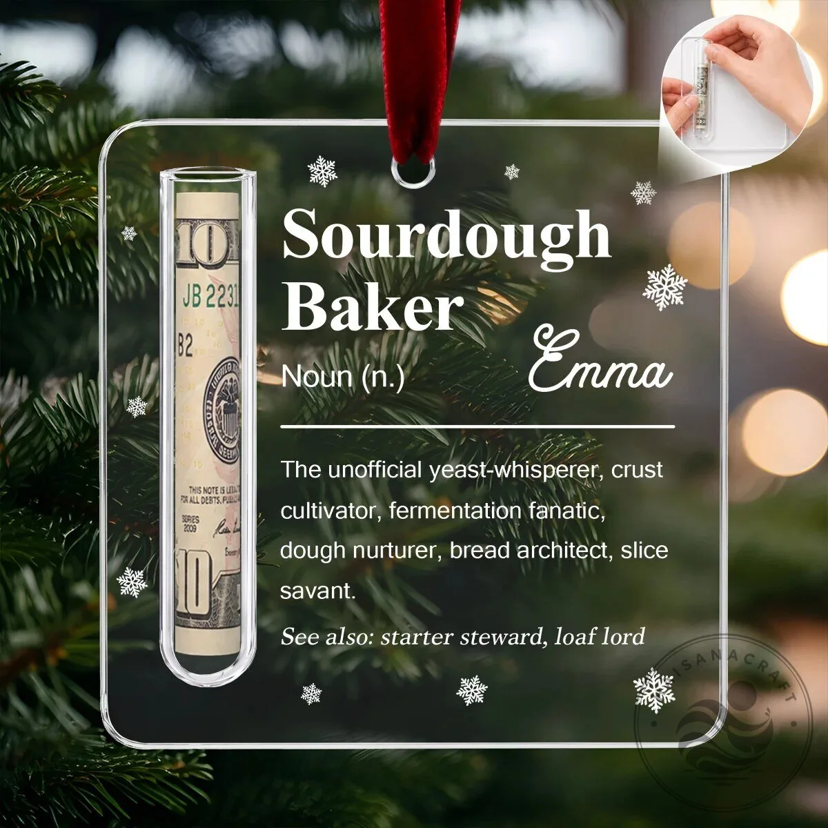 Personalized Sourdough Baker Definition Acrylic Christmas Money Holder Ornament 11 Personalized Sourdough Baker Definition Acrylic Christmas Money Holder Ornament