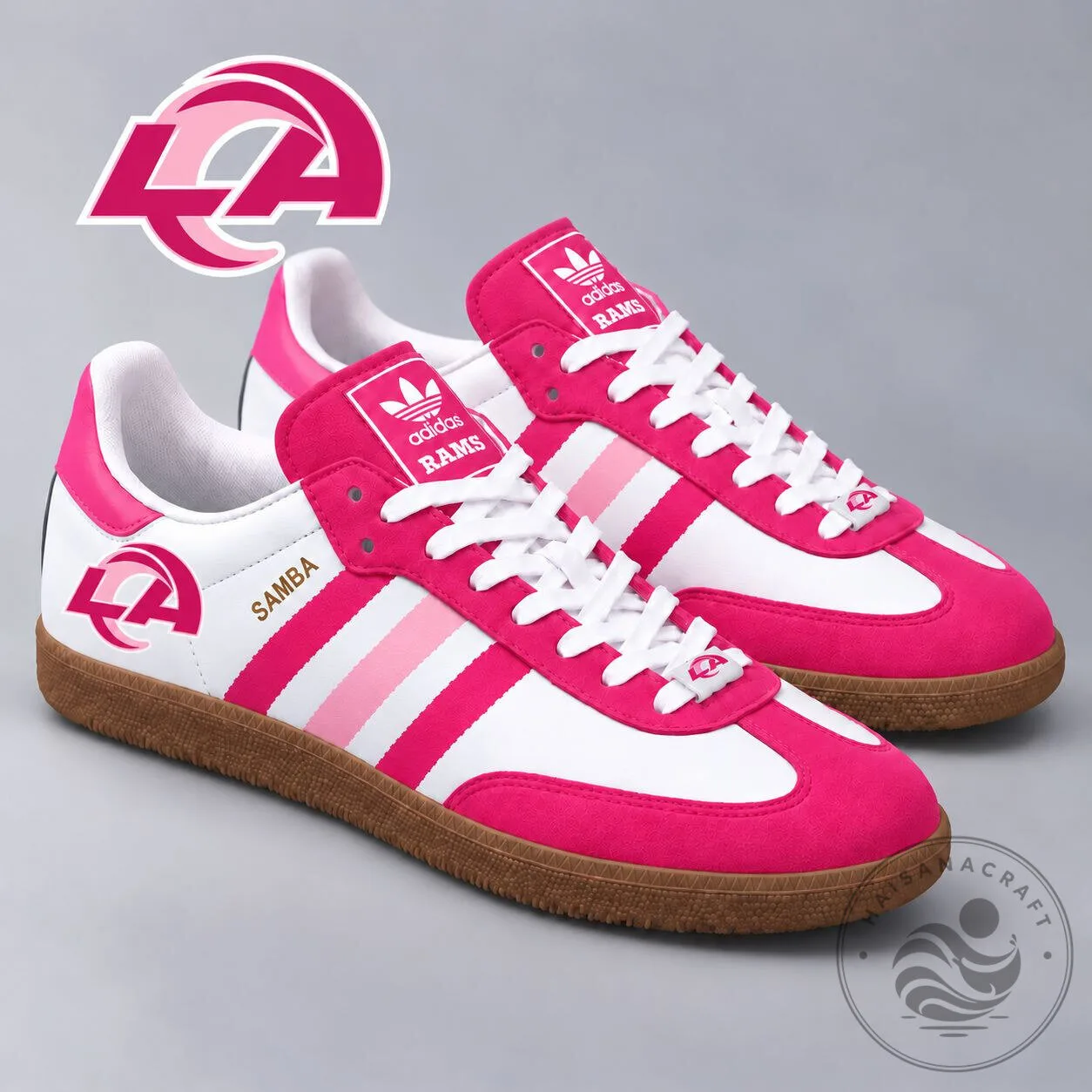 Los Angeles Rams Pink Breast Cancer Awareness Samba Adidas Shoes