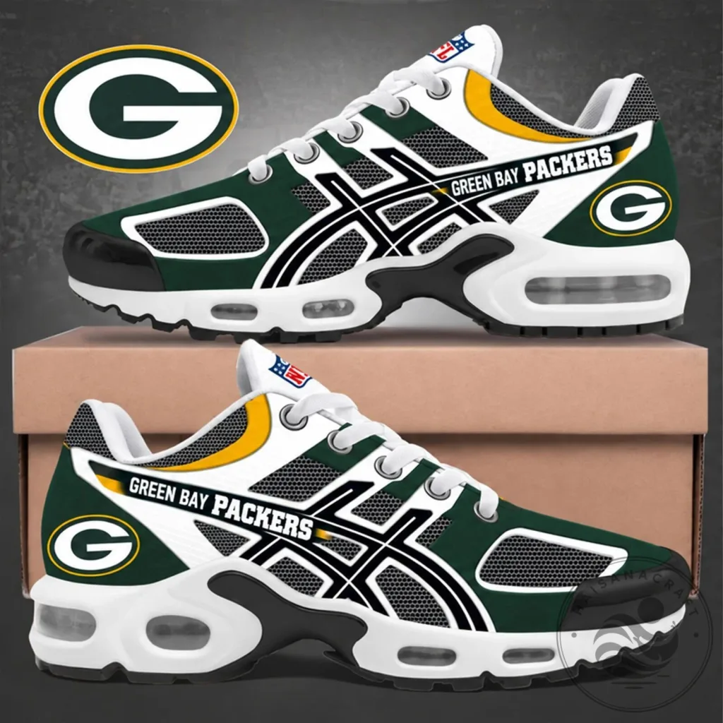Green Bay Packers NFL Team Logo Athletic Sneakers Shoes Green Bay Packers NFL Team Logo Athletic Sneakers Shoes