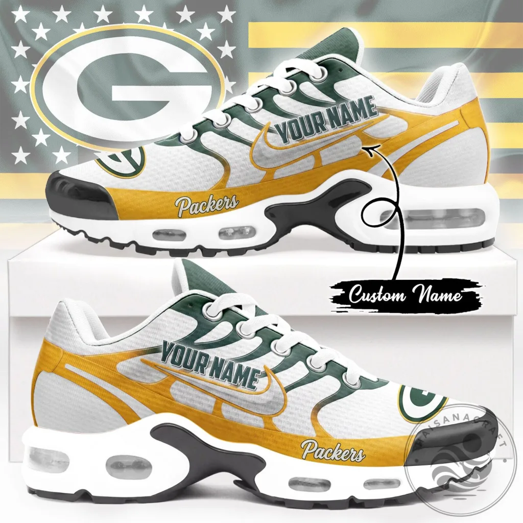 Green Bay Packers Custom Name Air Max Shoes Green Bay Packers Custom Name Air Max Shoes