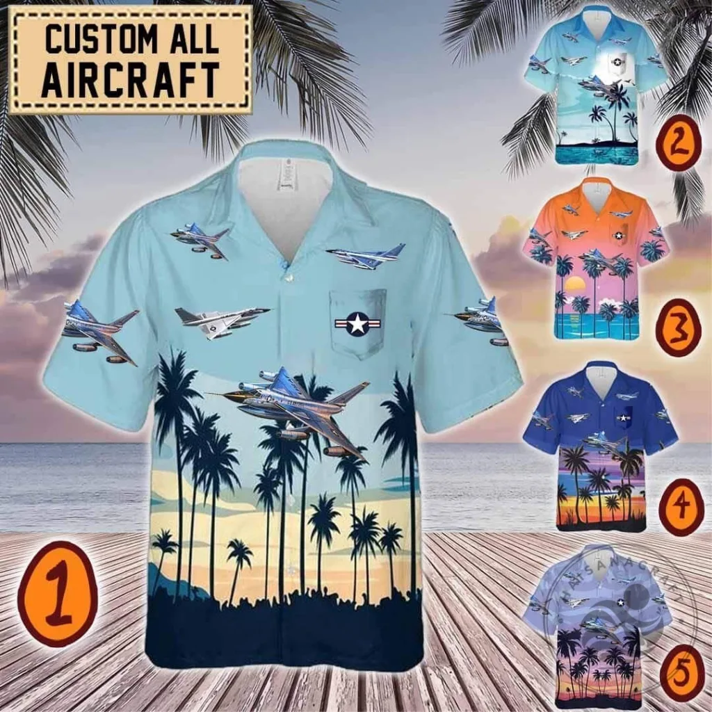 United States Air Force B-58 Hustler Bomber Aircraft Hawaiian Shirt