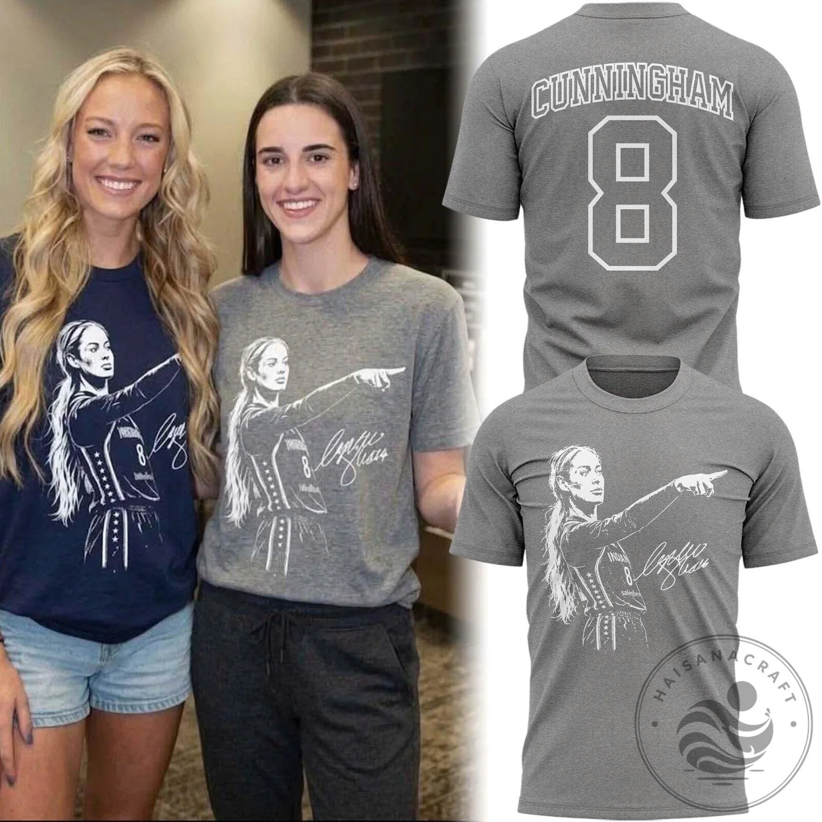 Sophie Cunningham Number 8 Basketball Player Graphic T-Shirt