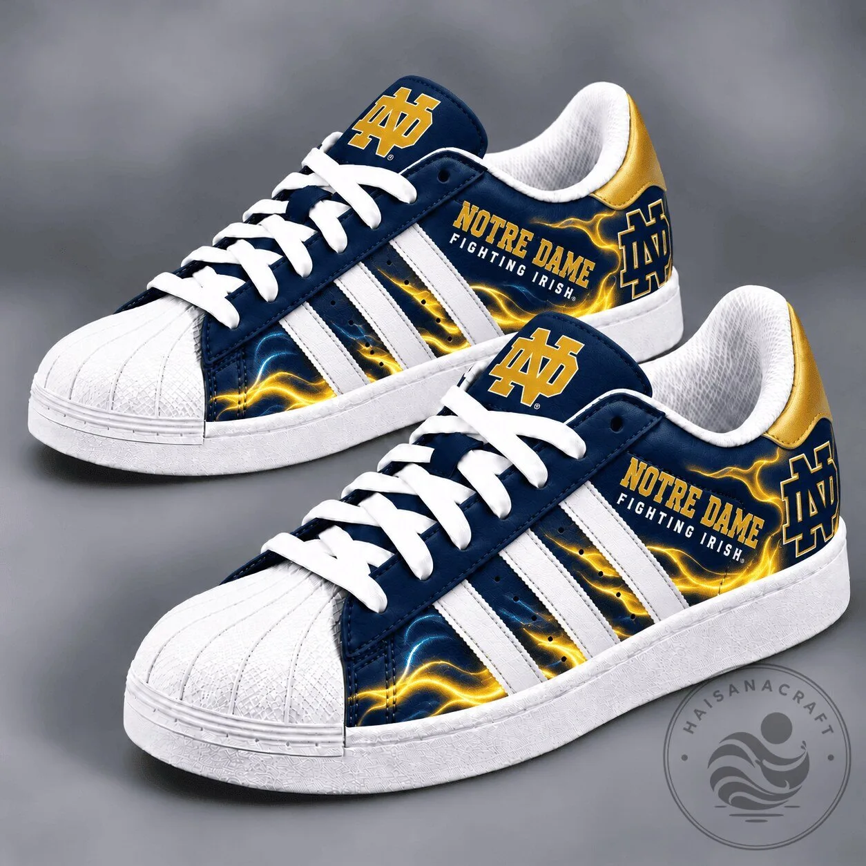 Notre Dame Fighting Irish NCAA Scarlet Thunder Superstar Shoes 1 Notre Dame Fighting Irish NCAA Scarlet Thunder Superstar Shoes