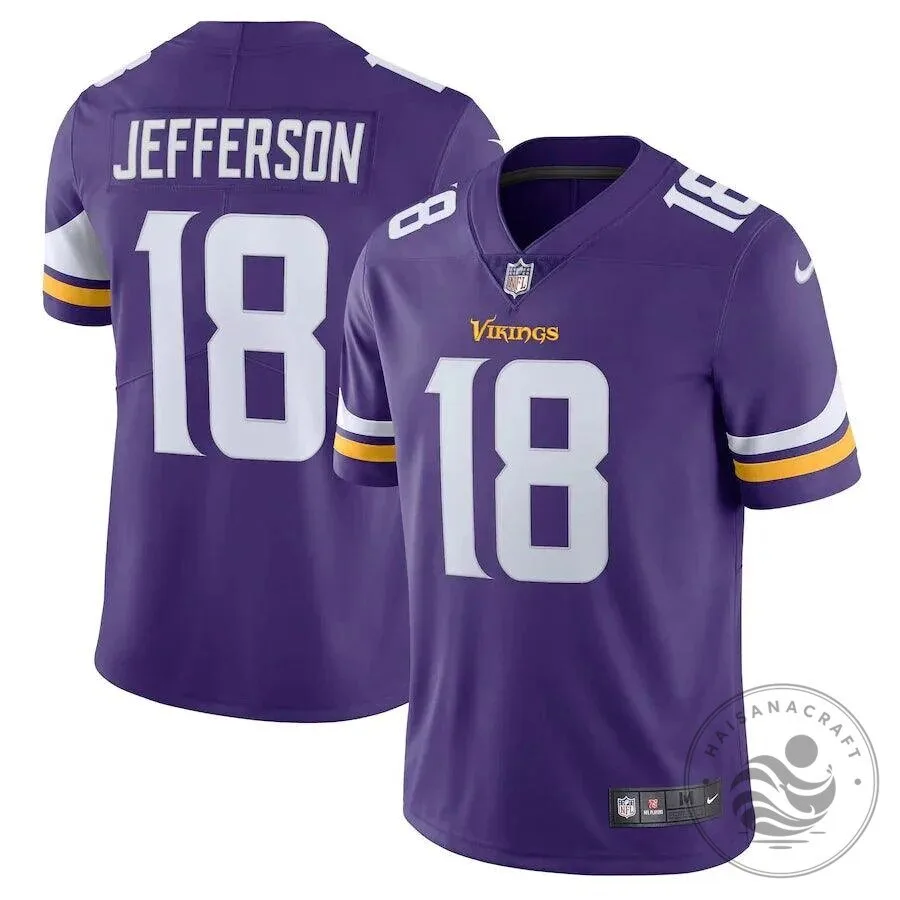 Justin Jefferson Minnesota Vikings Purple Football Jersey Number 18