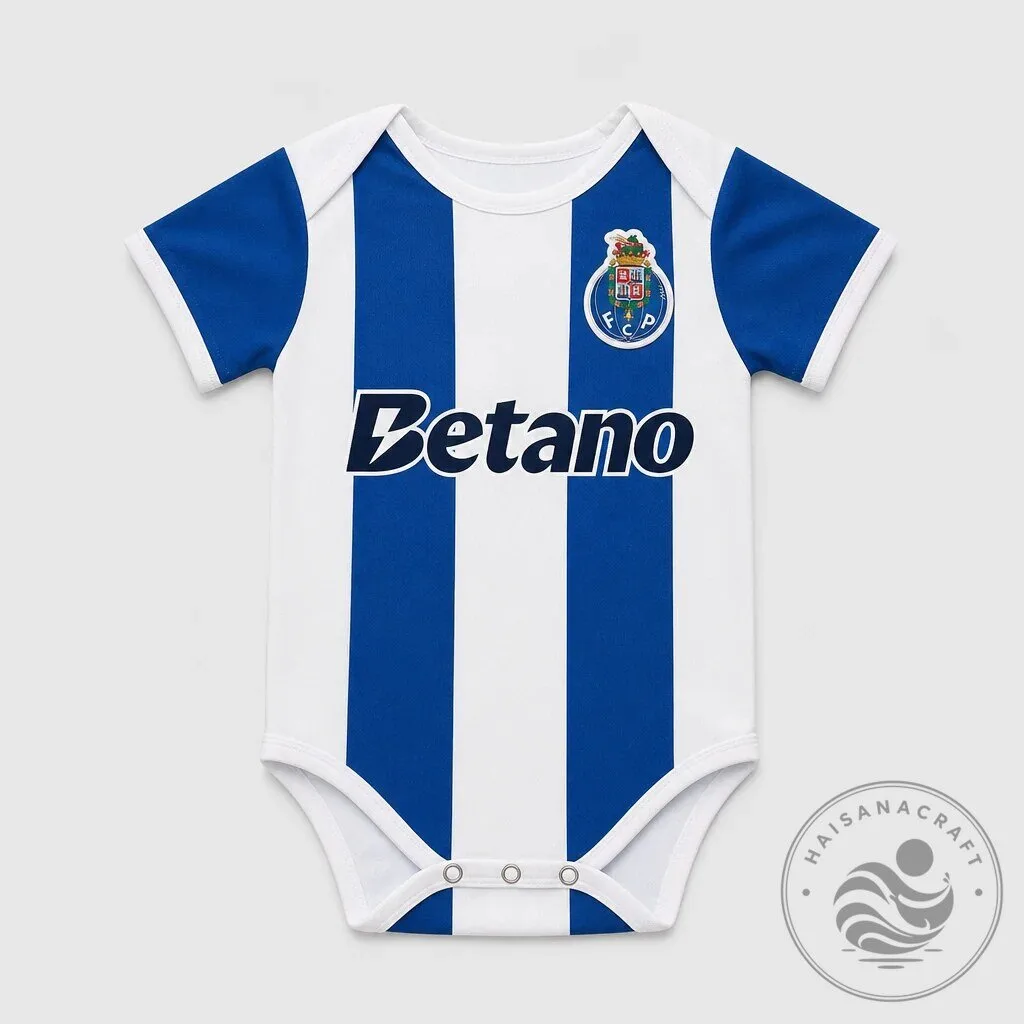 FC Porto Betano Blue and White Striped Infant Baby Bodysuit