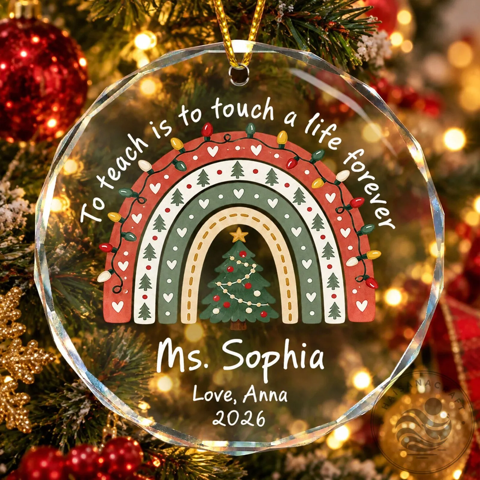 Personalized Teacher Appreciation Christmas Ornament Gift for Educator