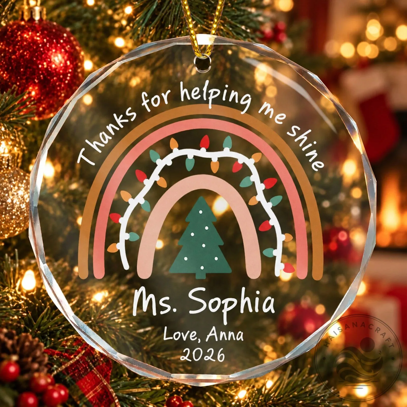 Personalized Teacher Appreciation Christmas Ornament Gift for Educator 12 Personalized Teacher Appreciation Christmas Ornament Gift for Educator
