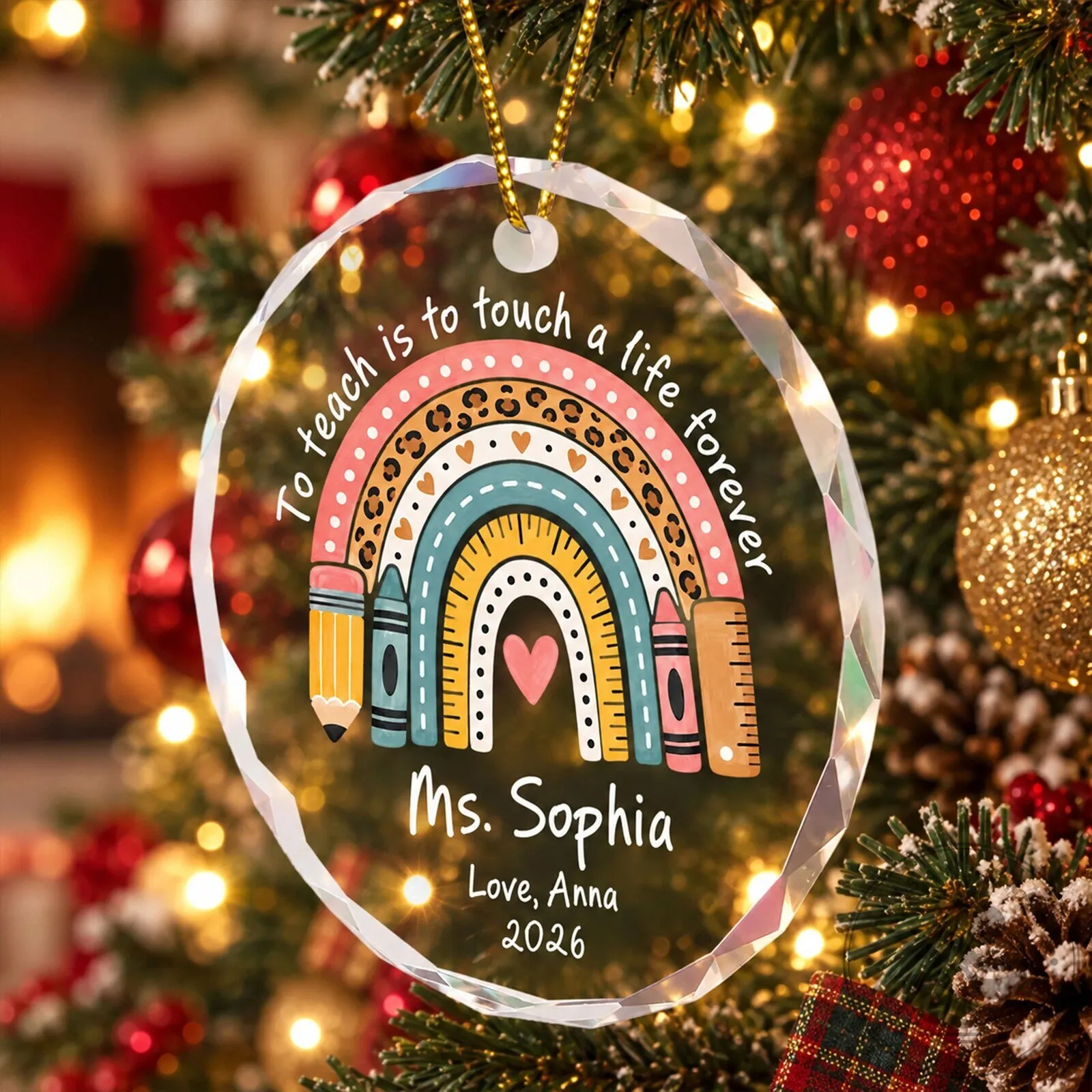 Personalized Teacher Appreciation Christmas Ornament Gift for Educator 14 Personalized Teacher Appreciation Christmas Ornament Gift for Educator