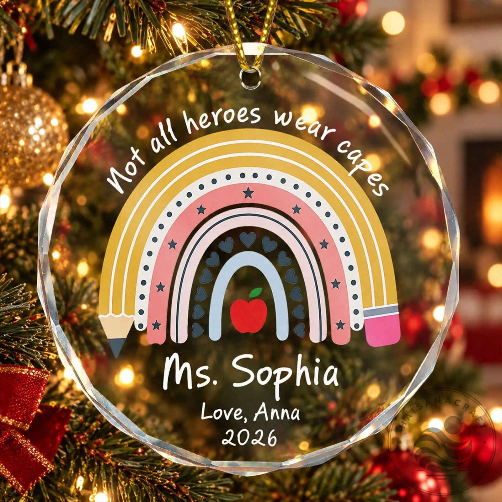 Personalized Teacher Appreciation Christmas Ornament Gift for Educator 15 Personalized Teacher Appreciation Christmas Ornament Gift for Educator