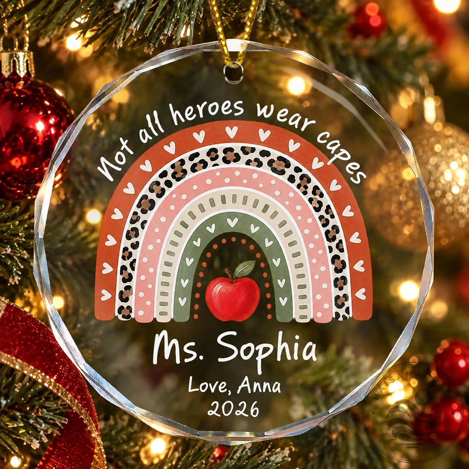 Personalized Teacher Appreciation Christmas Ornament Gift for Educator 16 Personalized Teacher Appreciation Christmas Ornament Gift for Educator
