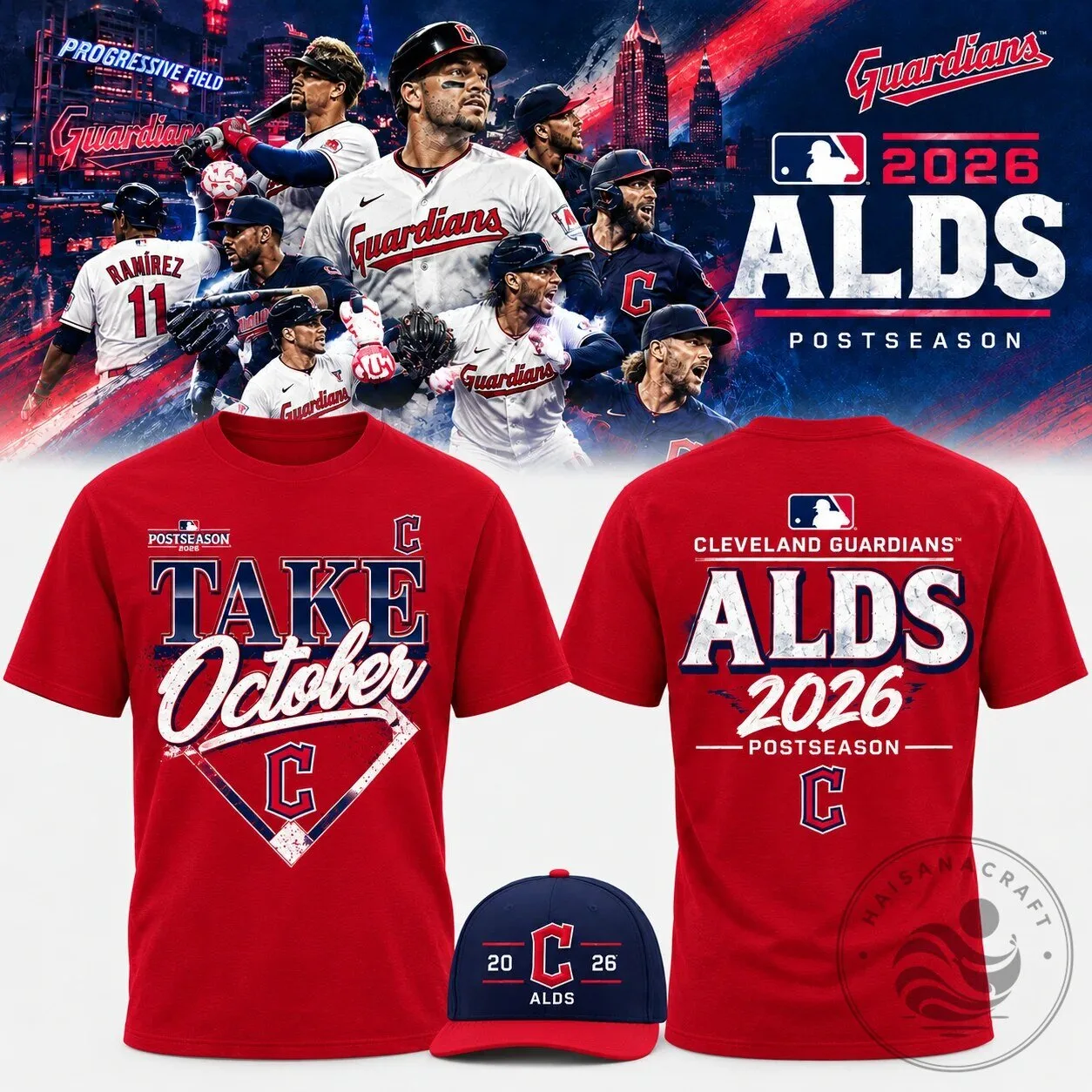 Cleveland Guardians 2026 ALDS Postseason Take October Red T-Shirt