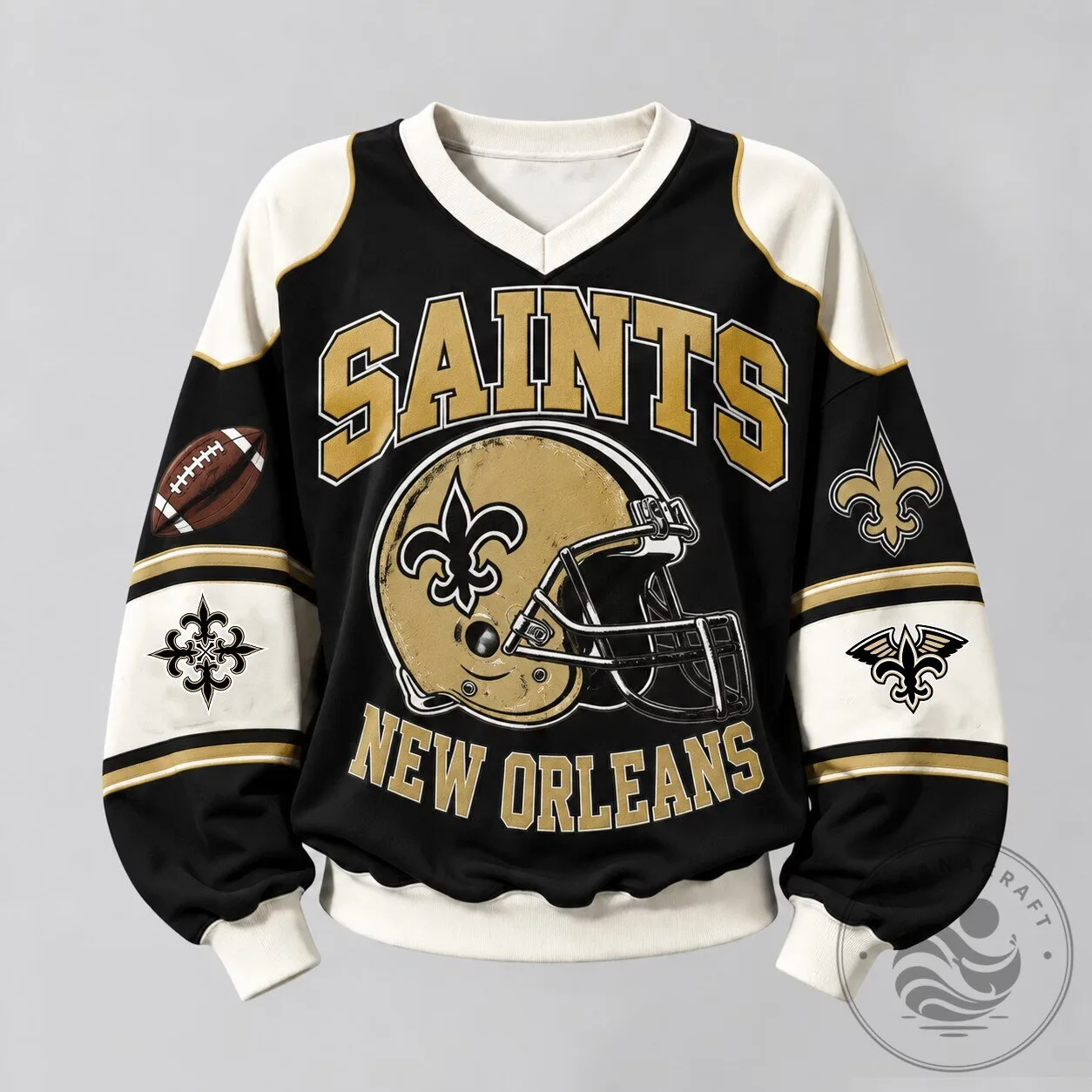 New Orleans Saints Football Team Black and Gold Fan Sweatshirt