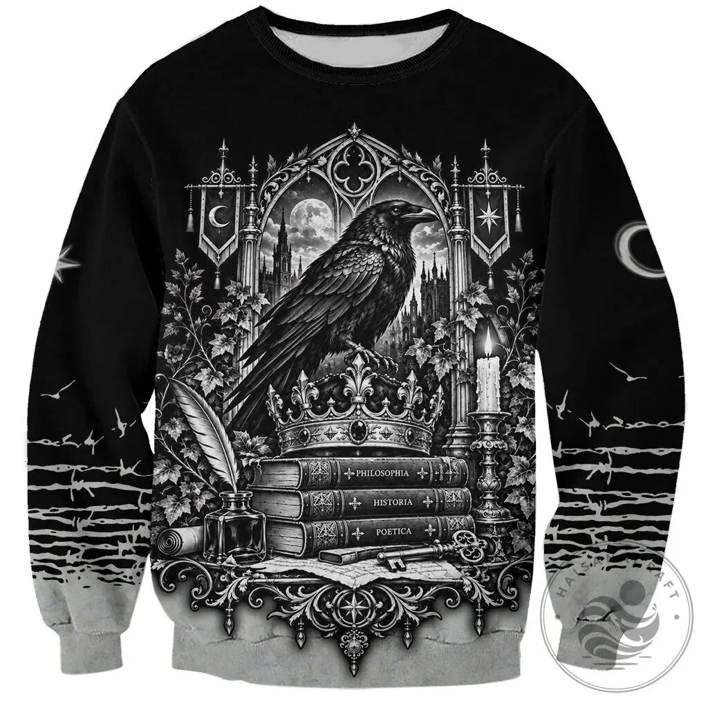 Dark Academia Raven Gothic Literature Vintage Bookish Aesthetic Sweatshirt
