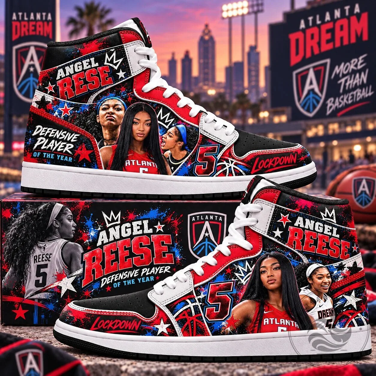 Atlanta Dream WNBA Basketball Team High Top Sneakers 7 Atlanta Dream WNBA Basketball Team High Top Sneakers