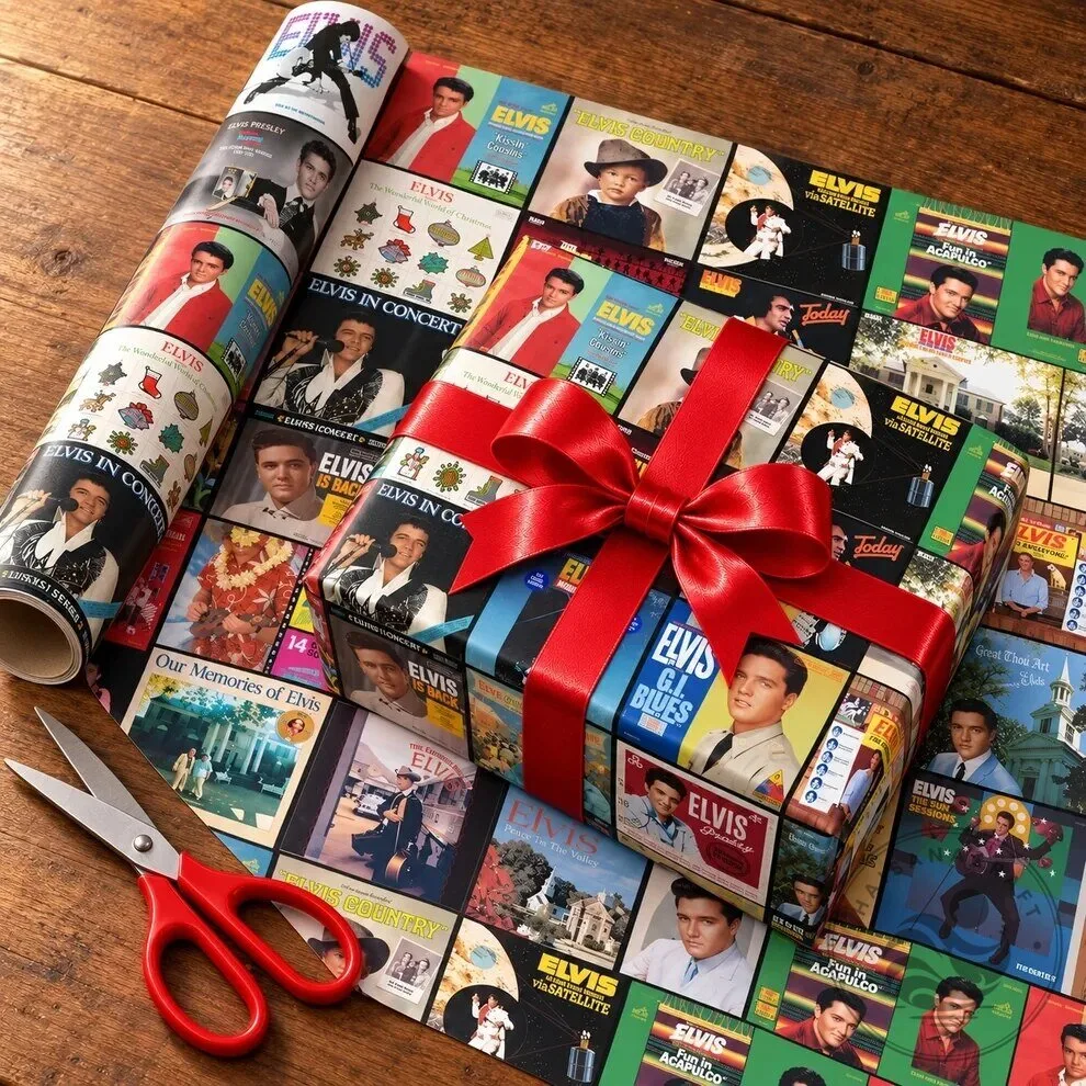 Elvis Presley Album Covers Collage Music Fan Gift Wrapping Paper