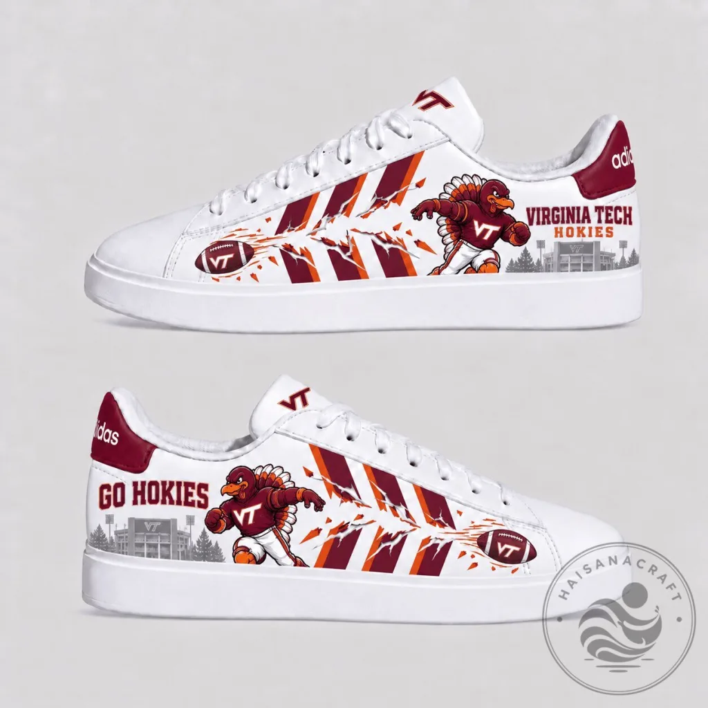 Virginia Tech Hokies Football Game Day White Street Version Shoes Virginia Tech Hokies Football Game Day White Street Version Shoes