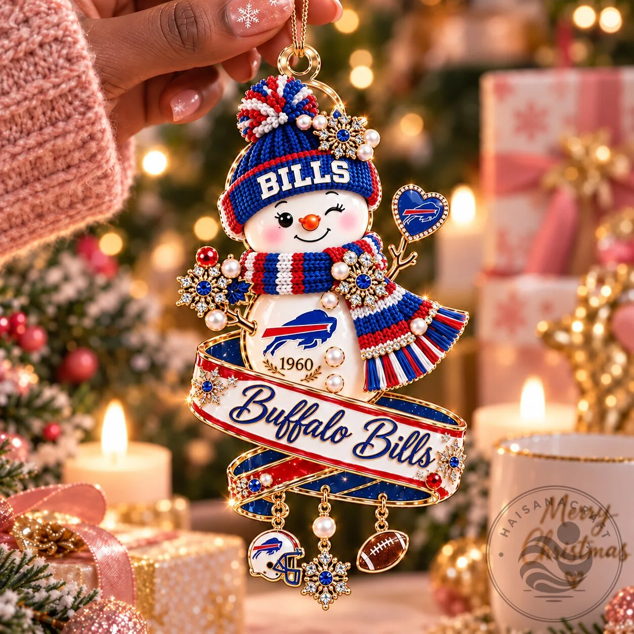 Buffalo Bills Snowman Christmas Ornament Holiday Decoration 2 Buffalo Bills Snowman Christmas Ornament Holiday Decoration