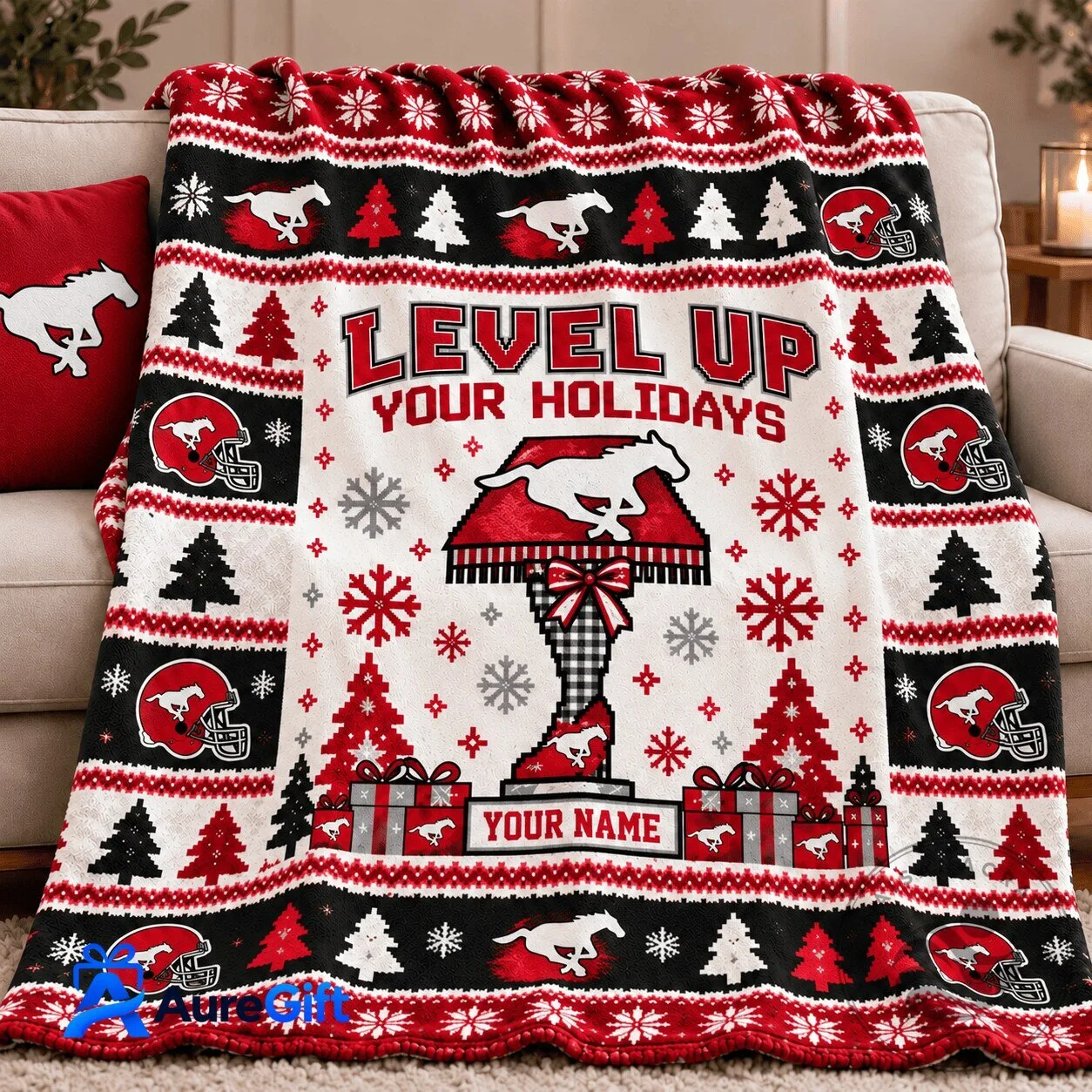Calgary Stampeders Football Team Level Up Your Holidays Personalized Christmas Blanket 7 Calgary Stampeders Football Team Level Up Your Holidays Personalized Christmas Blanket