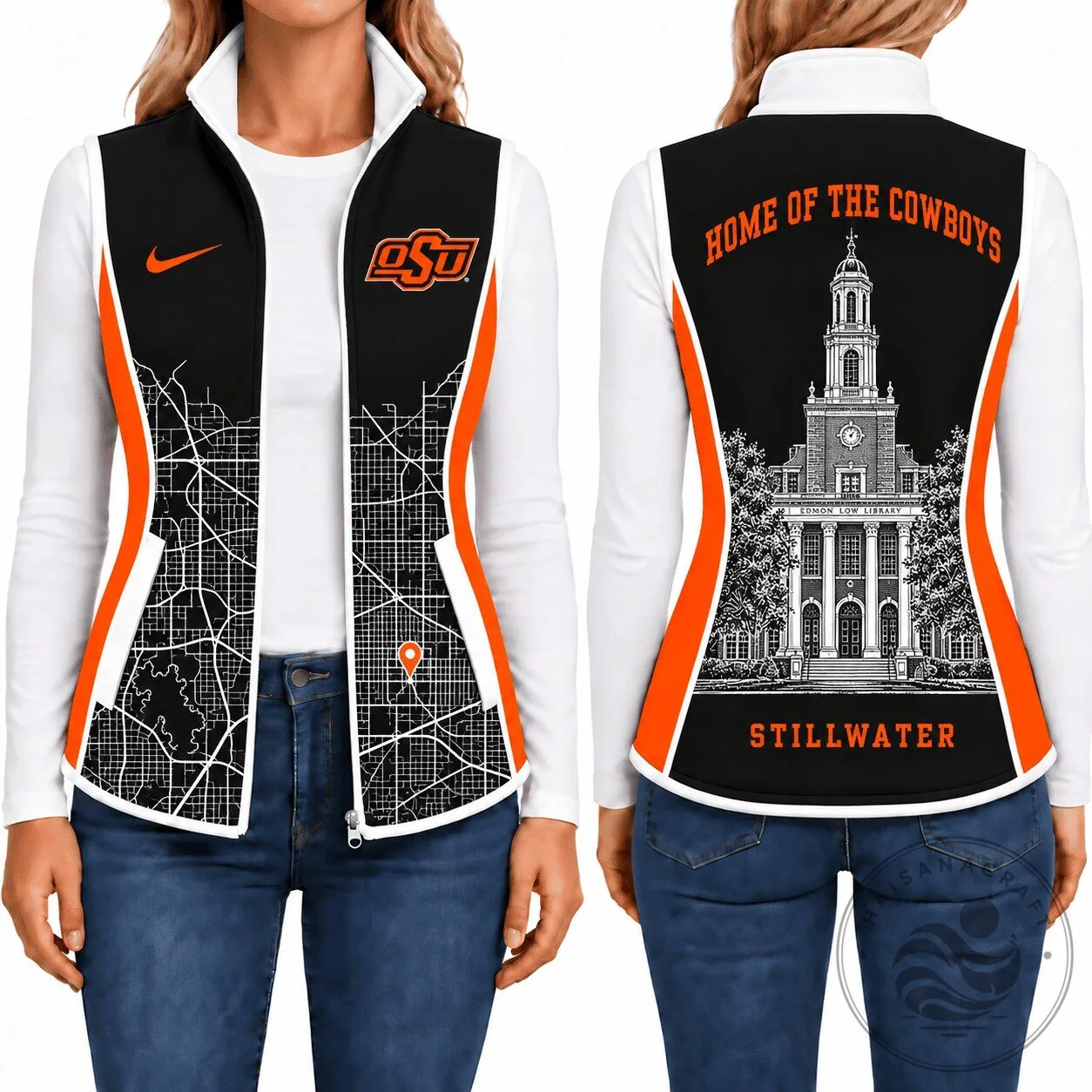 Oklahoma State Cowboys Women's Stillwater Map Vest