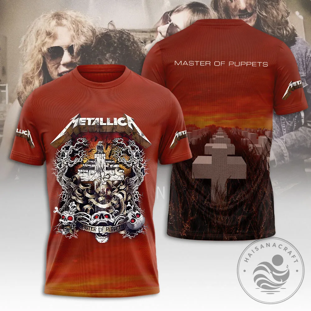 Metallica Master of Puppets Album Art Heavy Metal Band Graphic T-Shirt