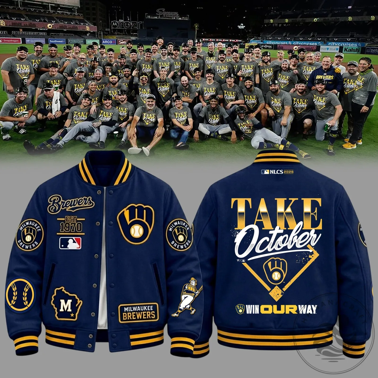 Milwaukee Brewers 2026 MLB Division Series Champions Take October Baseball Jacket