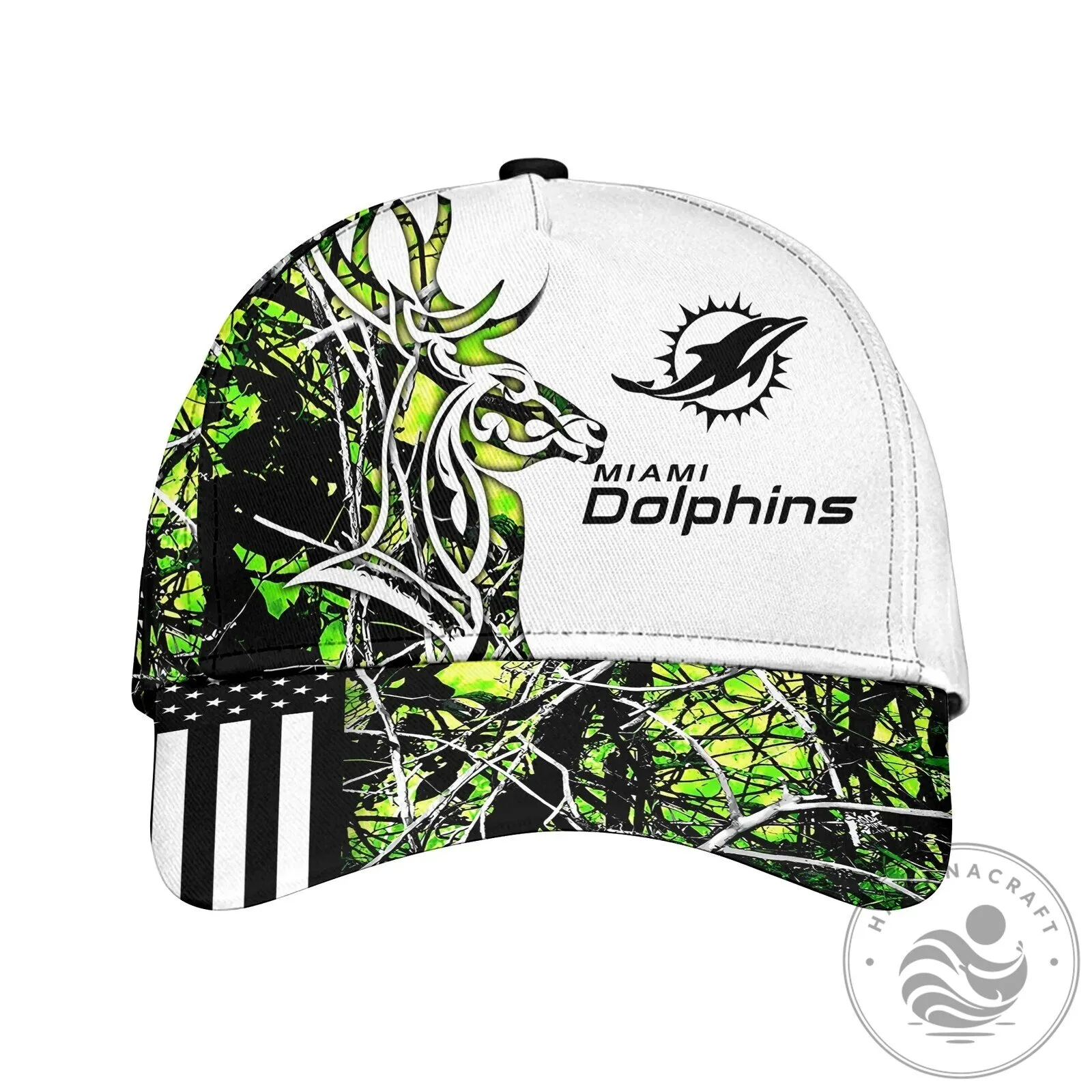 Deer Hunting Camouflage Hat with Miami Dolphins Logo