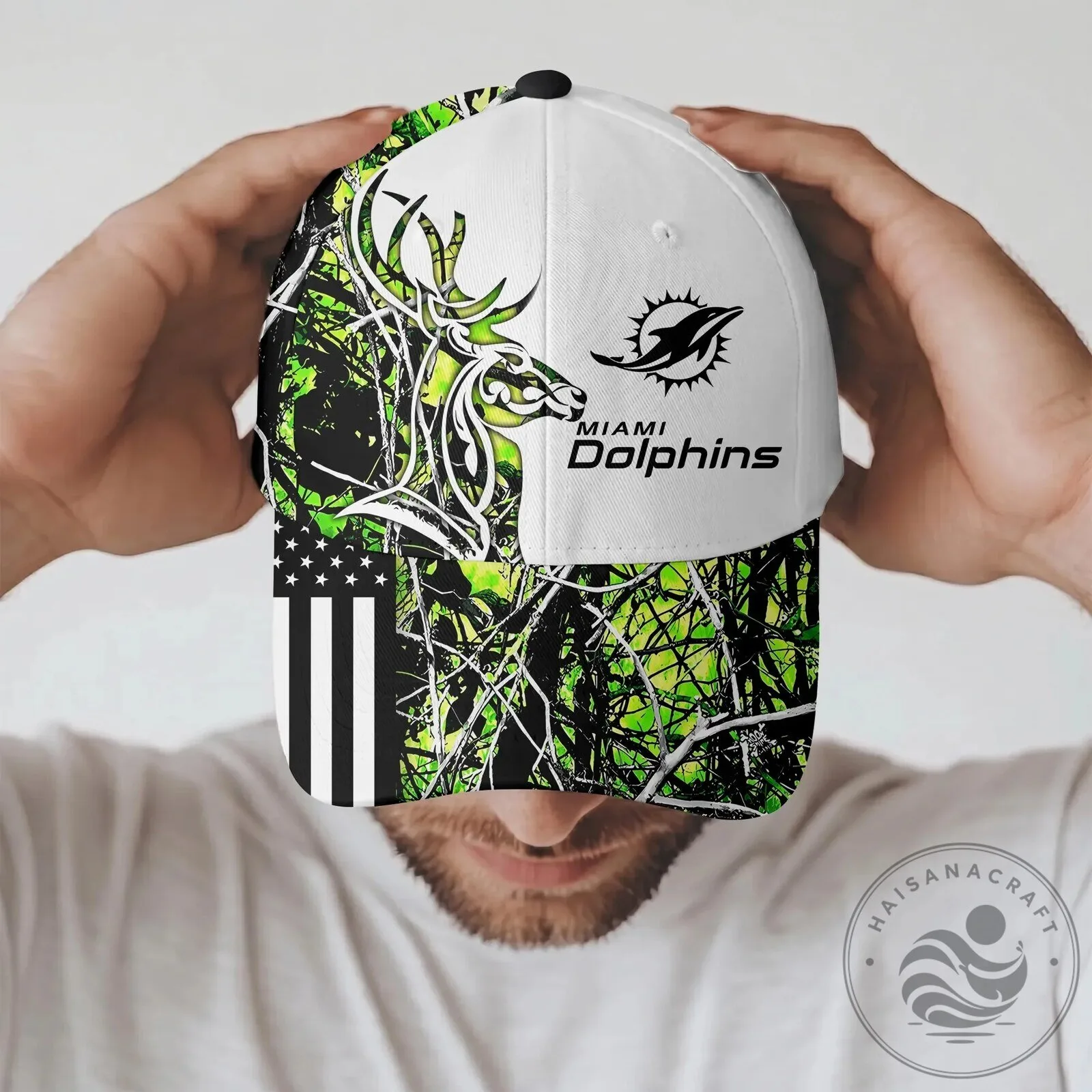Deer Hunting Camouflage Hat with Miami Dolphins Logo 11 Deer Hunting Camouflage Hat with Miami Dolphins Logo